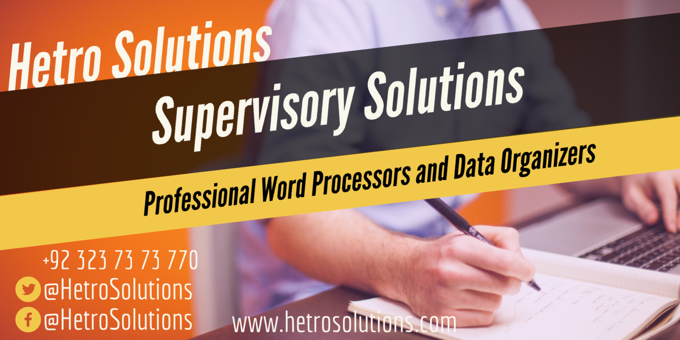 supervisor solutions data organizer supervisory solutions hetro solutions word processors n solutions hetrosolutions.com pakistan usa