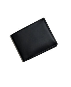 Black Chrome Tanned Trifold Leather Wallet