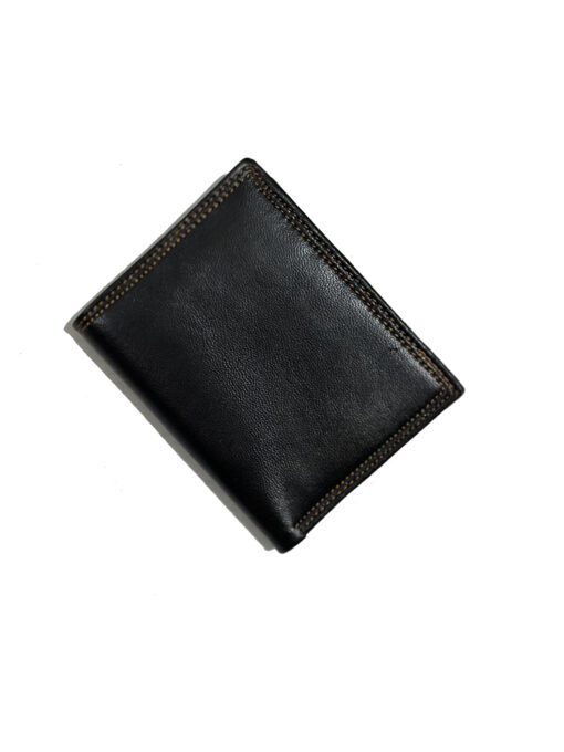 Men's LEATHER TRIFOLD WALLET WITH EMBOSSED LOGO AND COIN POCKET hetro solutions