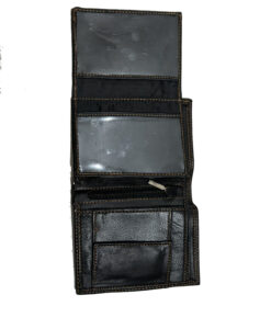 Mens LEATHER TRIFOLD WALLET AND COIN POCKET usa uk europe hetro solutions