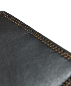 Mens LEATHER TRIFOLD WALLET WITH EMBOSSED LOGO AND COIN POCKET hetro solutions