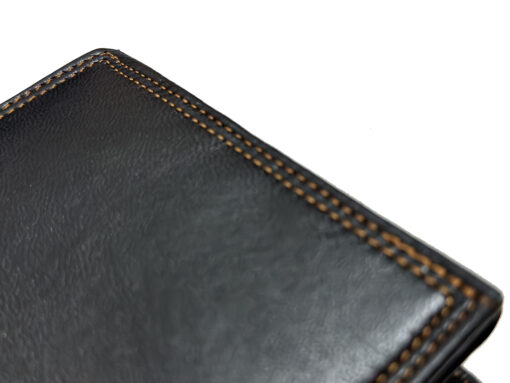 Mens LEATHER TRIFOLD WALLET WITH EMBOSSED LOGO AND COIN POCKET hetro solutions