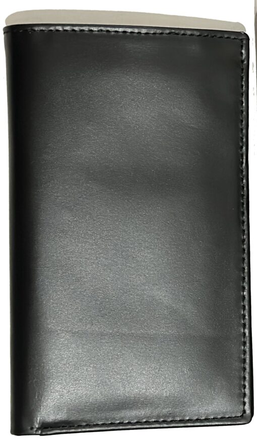 Matt Black Book Style Long Leather Wallet